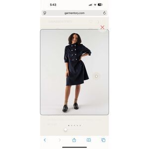 Batsheva Beray Coat Dress in Navy Corduroy